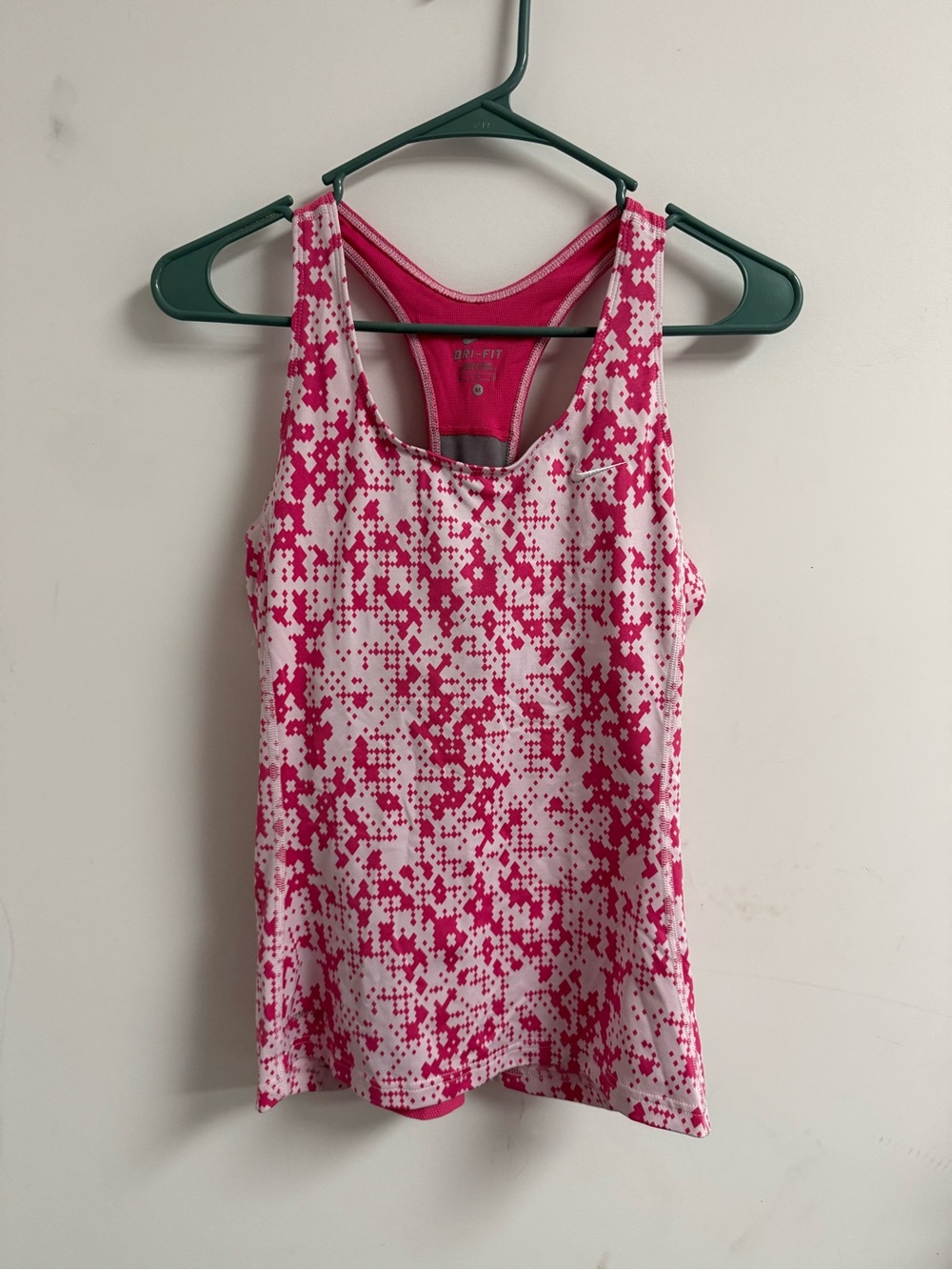 Nike Pink Pixel-Print Racerback Tank